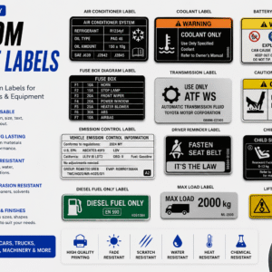 Custom vehicle labels bespoke printed sticker service