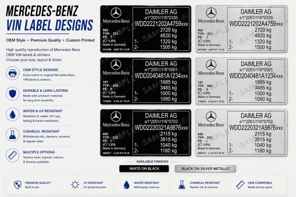 Mercedes-Benz VIN Labels