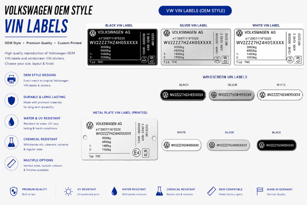 Volkswagen VIN label