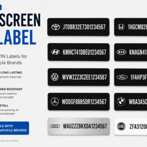 Replacement windscreen VIN label OEM specification sticker