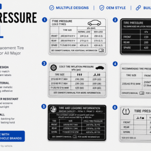 Replacement tyre pressure label OEM specification PSI sticker